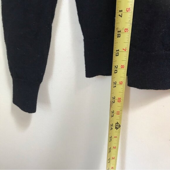 Zadig & Voltaire Wool V Neck Sweater Black Grey Asymmetrical Hem Pullover Top S - Picture 16 of 16